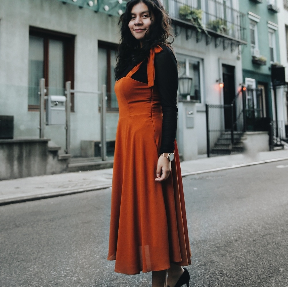 Burnt orange dress Forever 21